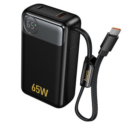 Batterie Externe HOCO Q53, 12000mAh, 65W, QC + PD, 1 x USB-A - 2 x USB-C, Noire