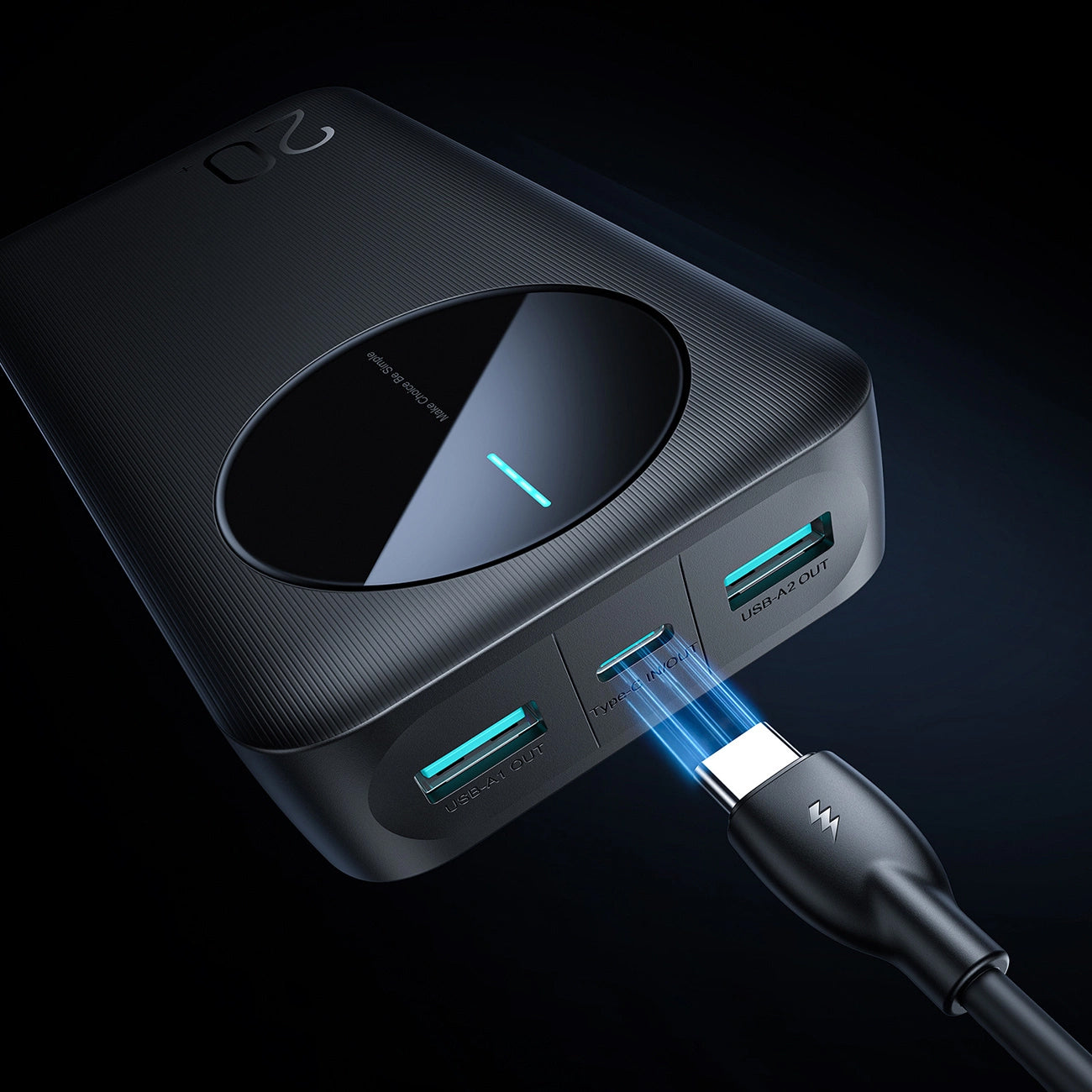 Batteria Esterna Joyroom JR-PBF14, 20000mAh, 12W, 1 x USB-C - 2 x USB-A, Nera