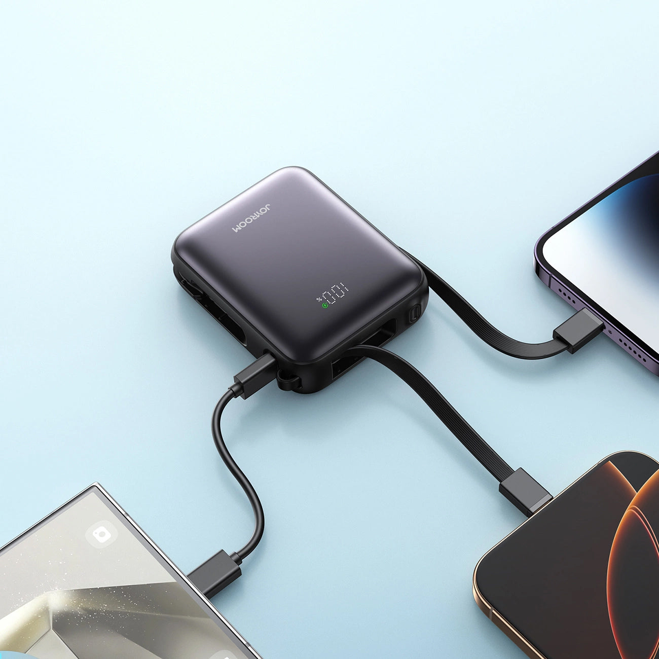 Batteria Esterna Joyroom JR-PBF27, 10000mAh, 22.5W, PD, 1 x Lightning - 2 x USB-C, Nera