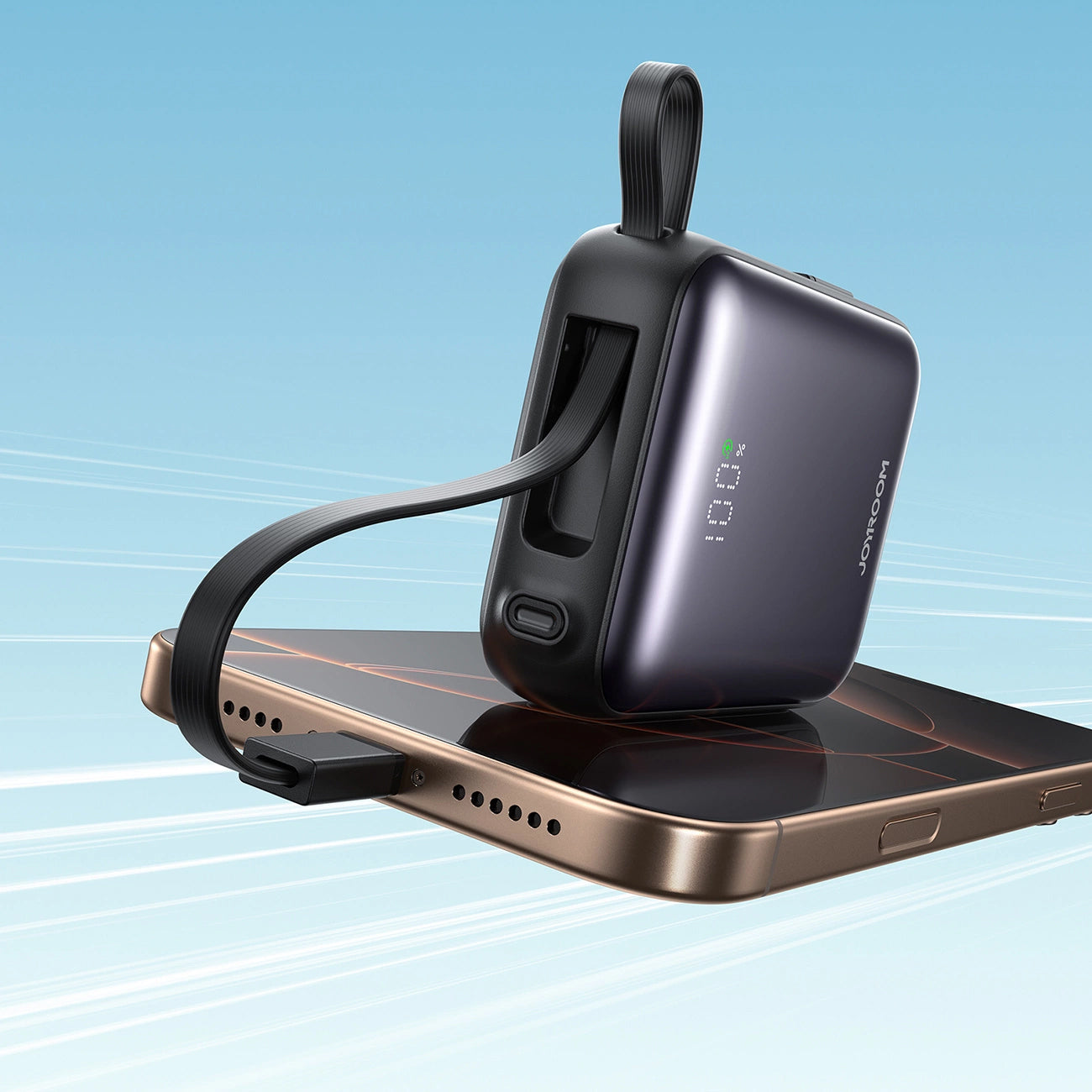 Joyroom JR-PBF27 External Battery, 10000mAh, 22.5W, QC + PD, 1 x Lightning - 2 x USB-C, Black