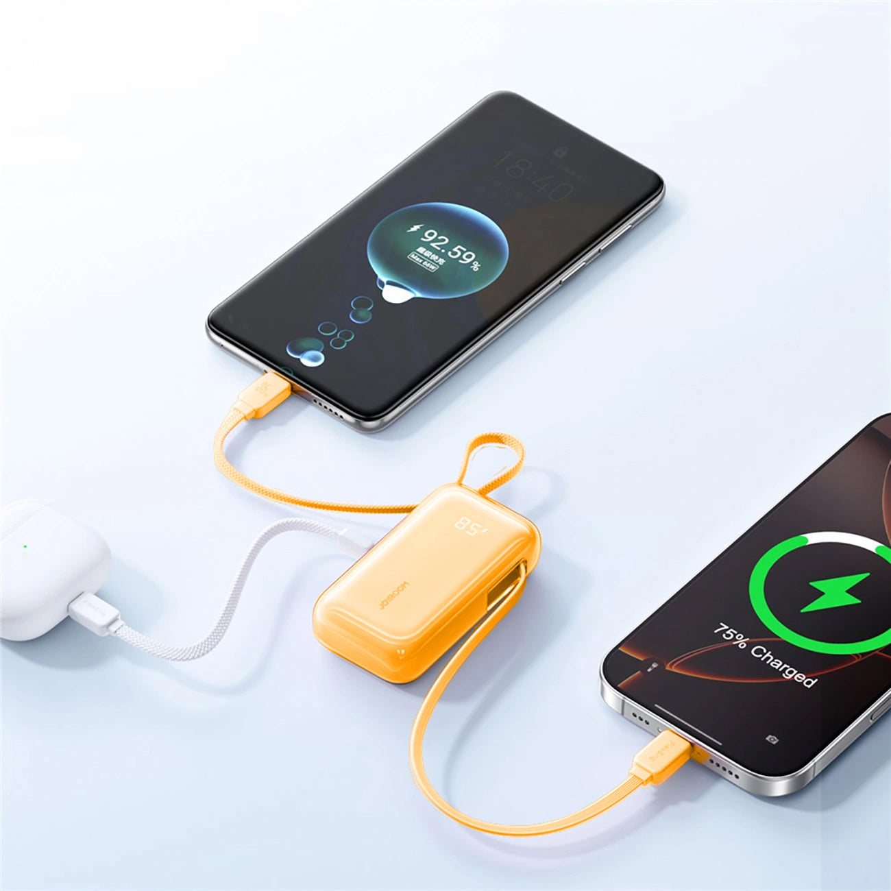 Batterie Externe Joyroom JR-PR2L, 10000mAh, 35W, QC + PD, 1 x Lightning - 2 x USB-C, Orange
