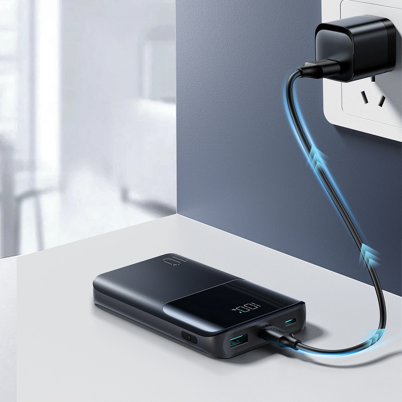 Batterie Externe Joyroom JR-QP191, 10000mAh, 22.5W, QC + PD, 1 x USB-A - 2 x USB-C, Noire