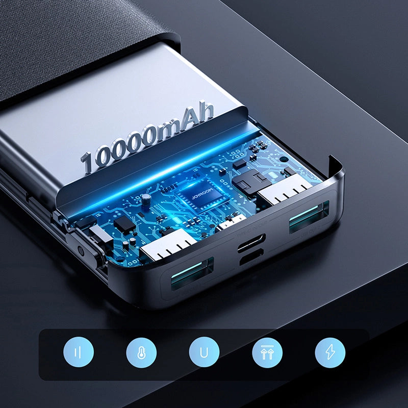 Batteria Esterna Joyroom JR-QP191, 10000mAh, 22.5W, QC + PD, 1 x USB-C - 2 x USB-A, Nera