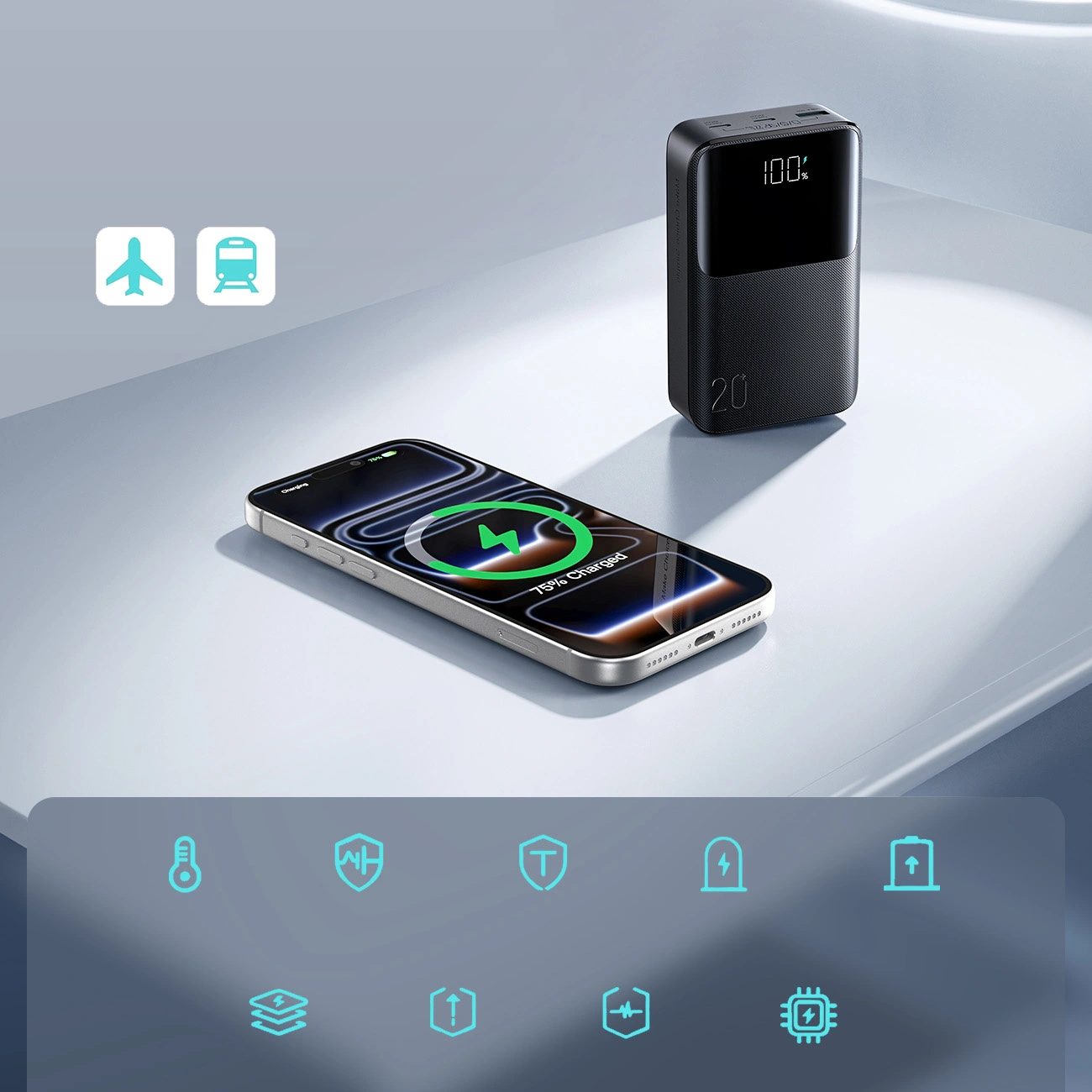 Batterie Externe Joyroom JR-QP192, 20000mAh, 22.5W, QC + PD, 1 x USB-A - 2 x USB-C, Noire