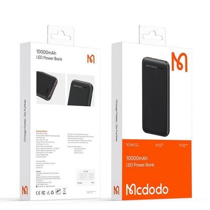 Batteria Esterna McDodo MC-4631 Online, 10000mAh, 10W, 2 x USB-A - 1 x USB-C, Nera