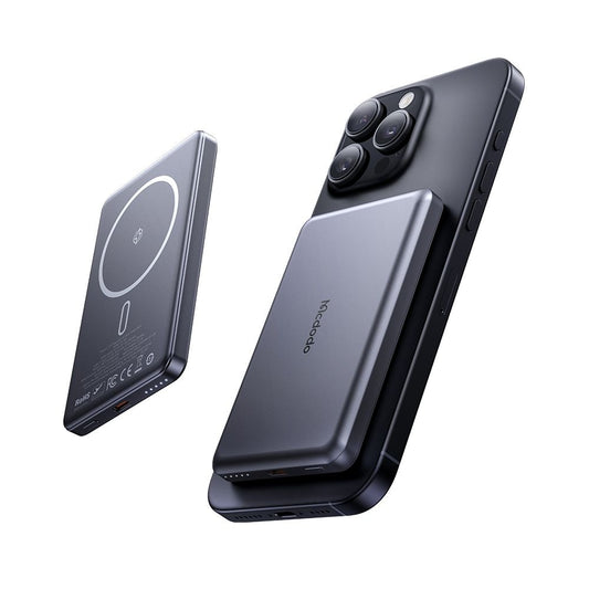 Batterie Externe Sans Fil McDodo MC-4641 Meta, 5000mAh, 20W, PD + FQI, 1 x QI - 1 x USB-C, Noire