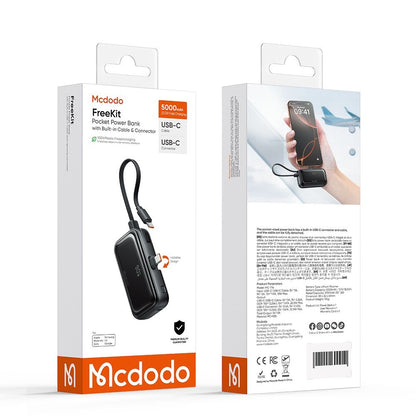 Batteria Esterna McDodo MC-7760 Freekit, 5000mAh, 22.5W, PD, 3 x USB-C, Nera