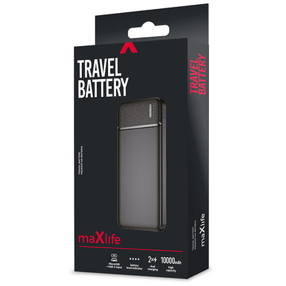 Batteria Esterna MaXlife MXPB-01, 10000mAh, 12W, 2 x USB-A, Nera