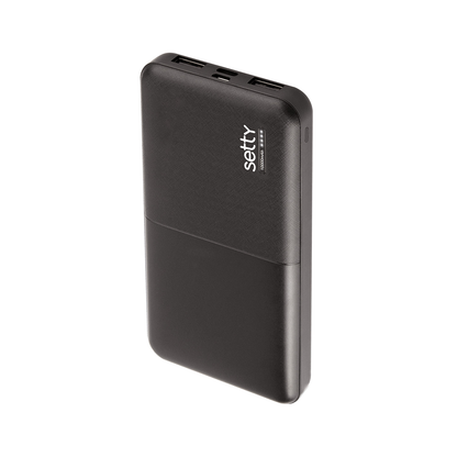 Batteria Esterna Setty, 10000mAh, 10W, 2 x USB-A, Nera
