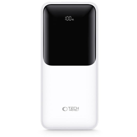 Externer Akku Tech-Protect PB02, 20000mAh, 22.5W, QC + PD, 1 x USB-C - 2 x USB-A, Weiß