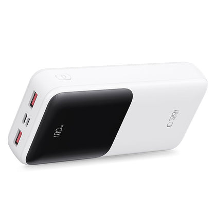 Batterie Externe Tech-Protect PB02, 20000mAh, 22.5W, QC + PD, 1 x USB-C - 2 x USB-A, Blanche