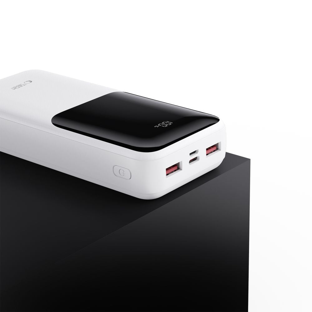 Batterie Externe Tech-Protect PB02, 20000mAh, 22.5W, QC + PD, 1 x USB-C - 2 x USB-A, Blanche