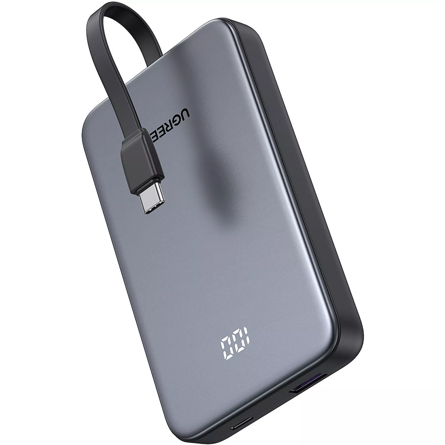 Externe Batterie UGREEN PB526 (75161B), 10000mAh, 20W, QC + PD, 1 x USB-A - 2 x USB-C, Grau