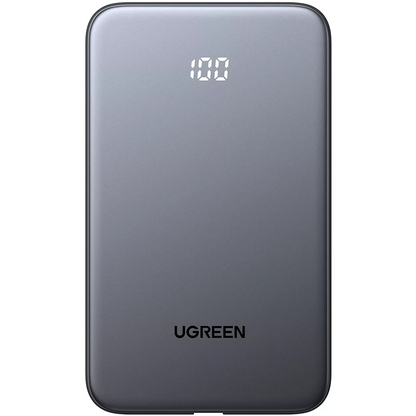 Externe Batterie UGREEN PB526 (75161B), 10000mAh, 20W, QC + PD, 1 x USB-A - 2 x USB-C, Grau