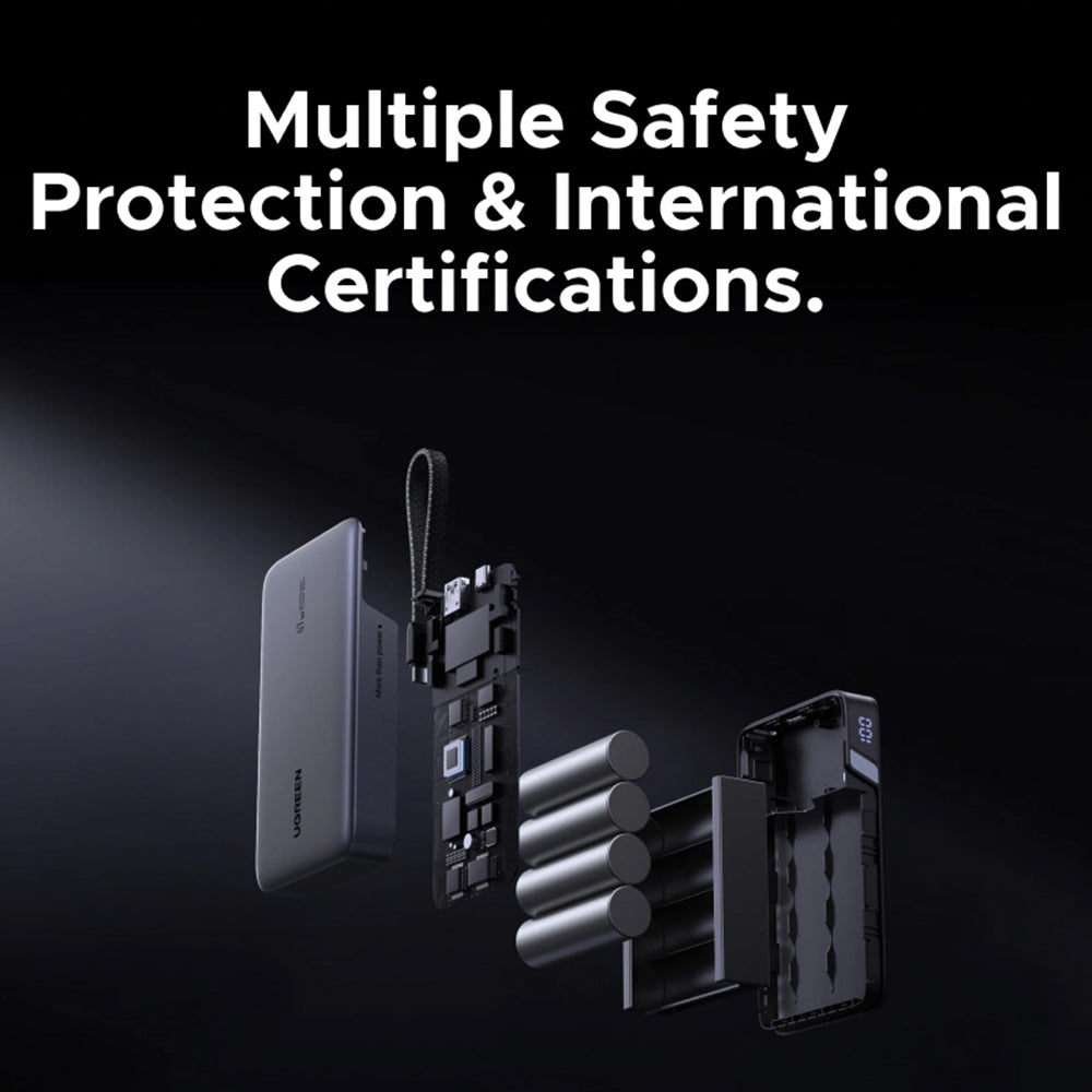 Batteria Esterna UGREEN PB550, 20000mAh, 67W, QC + PD, 1 x USB-A - 2 x USB-C, Grigio