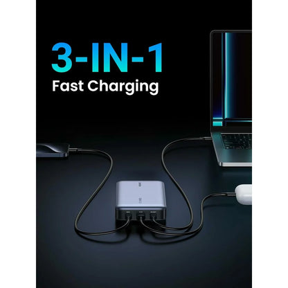 Batterie Externe UGREEN PB720 Nexode, 20000mAh, 100W, QC + PD, 1 x USB-A - 2 x USB-C, Gris
