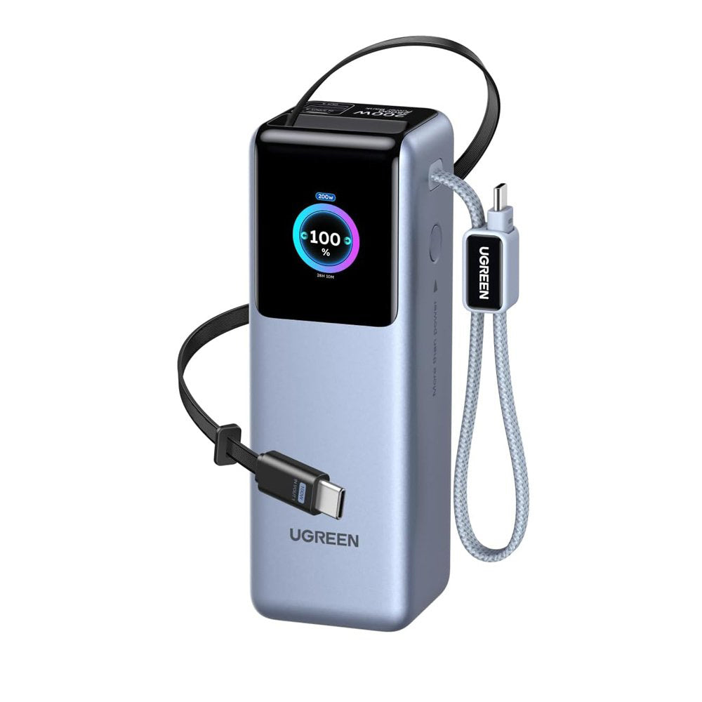 Externe Batterie UGREEN PB728 (75702B), 25000mAh, 200W, QC + PD, 1 x USB-A - 3 x USB-C, Grau