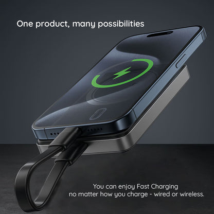 Batteria Esterna Wireless Acefast M12, 10000mAh, 20W, PD + FQI, 1 x QI - 1 x USB-C, Nera