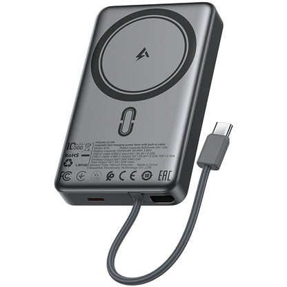 Batteria Esterna Wireless Acefast M18, 10000mAh, 22.5W, PD + FQI, 1 x QI - 2 x USB-C, Nera