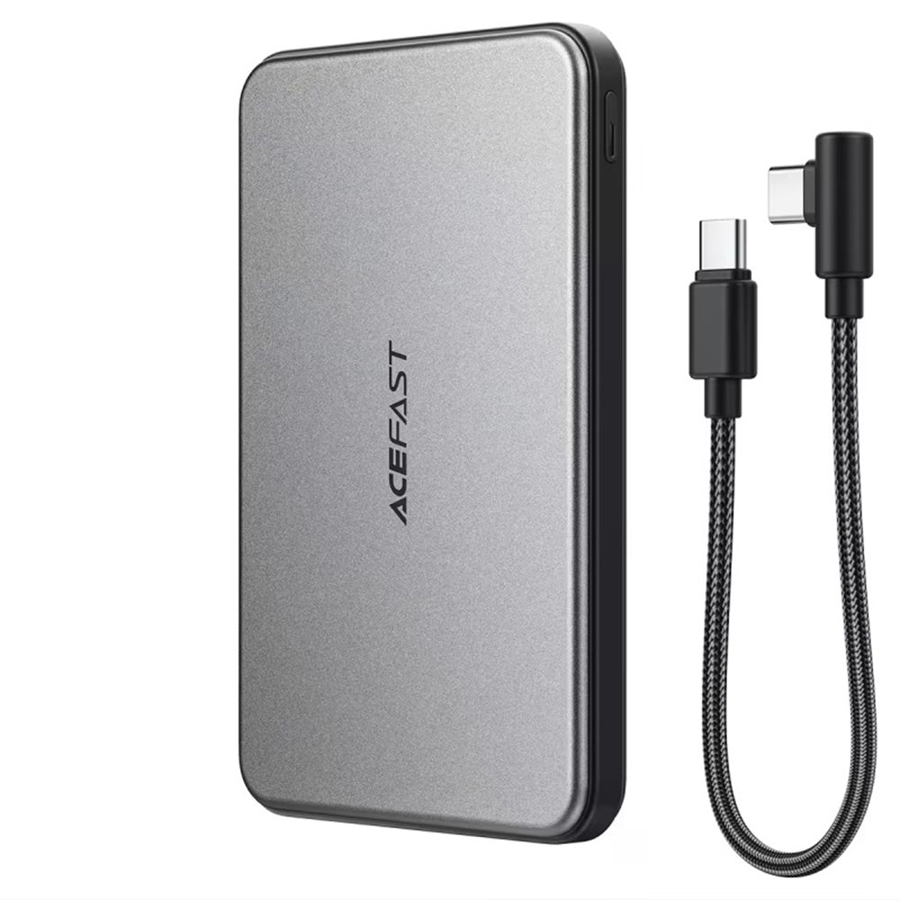 Batteria Esterna Wireless Acefast M30, 5000mAh, 20W, PD + FQI, 1 x QI - 2 x USB-C, Nera