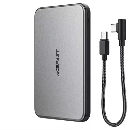 Batteria Esterna Wireless Acefast M30, 5000mAh, 20W, PD + FQI, 1 x QI - 2 x USB-C, Nera
