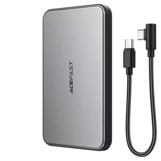 Externer Wireless Akku Acefast M30, 5000mAh, 20W, PD + FQI, 1 x QI - 2 x USB-C, Schwarz