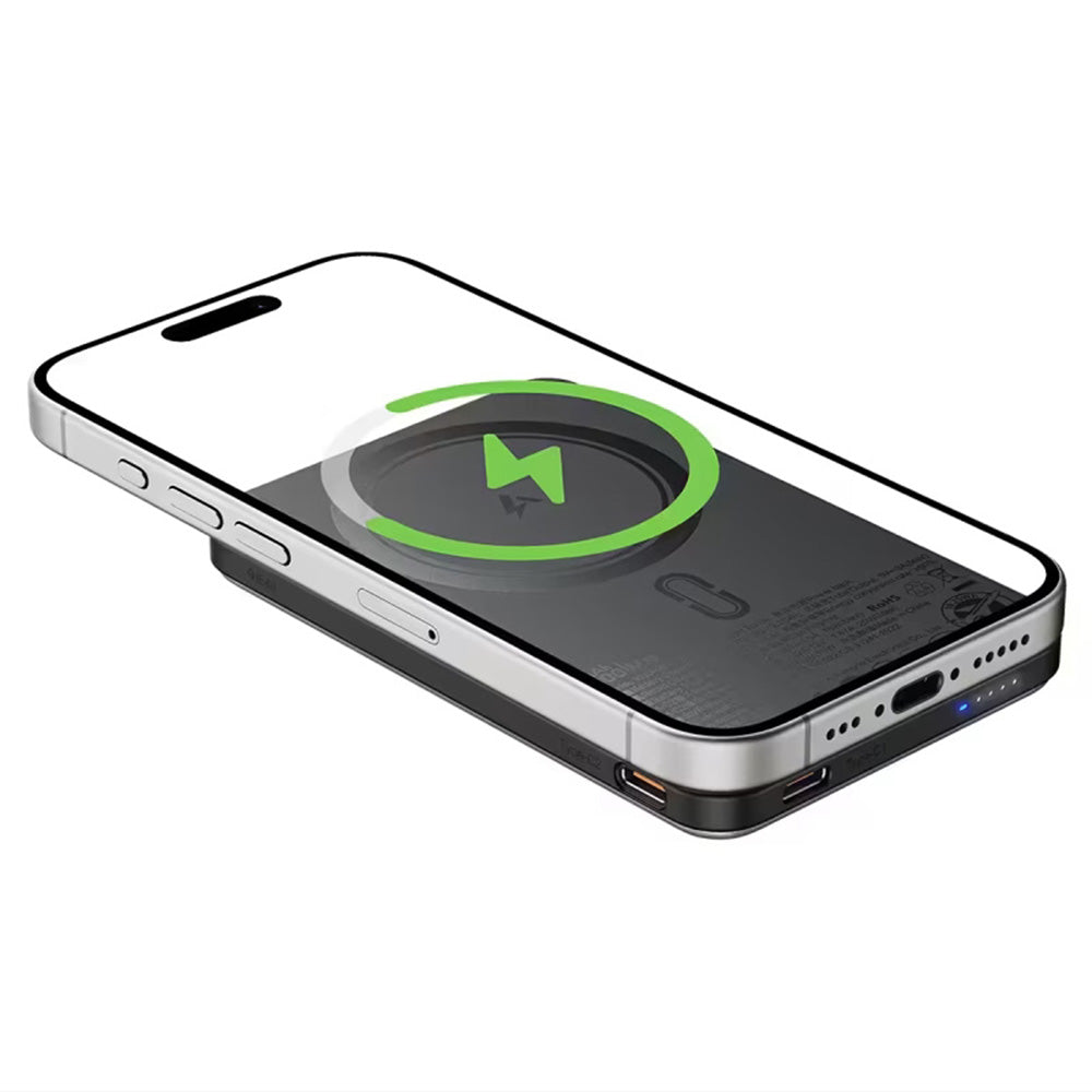 Batteria Esterna Wireless Acefast M30, 5000mAh, 20W, PD + FQI, 1 x QI - 2 x USB-C, Nera