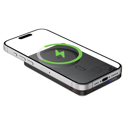 Batteria Esterna Wireless Acefast M30, 5000mAh, 20W, PD + FQI, 1 x QI - 2 x USB-C, Nera