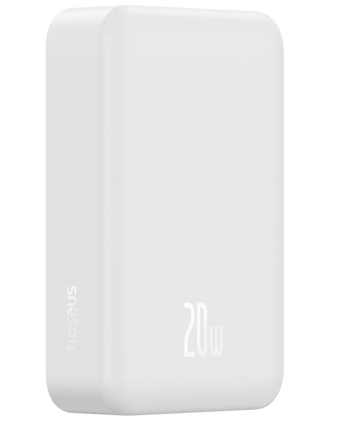 Kabellose Powerbank Baseus EnerFill FM41 Mini, 20000mAh, 20W, PD + FQI, 1 x QI - 1 x USB-C, Weiß E0027U01