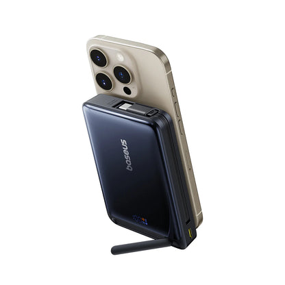 Batterie Externe Sans Fil Baseus Nomos, 10000mAh, 45W, PD + FQI, 1 x QI - 2 x USB-C, Noire P10078800123-00