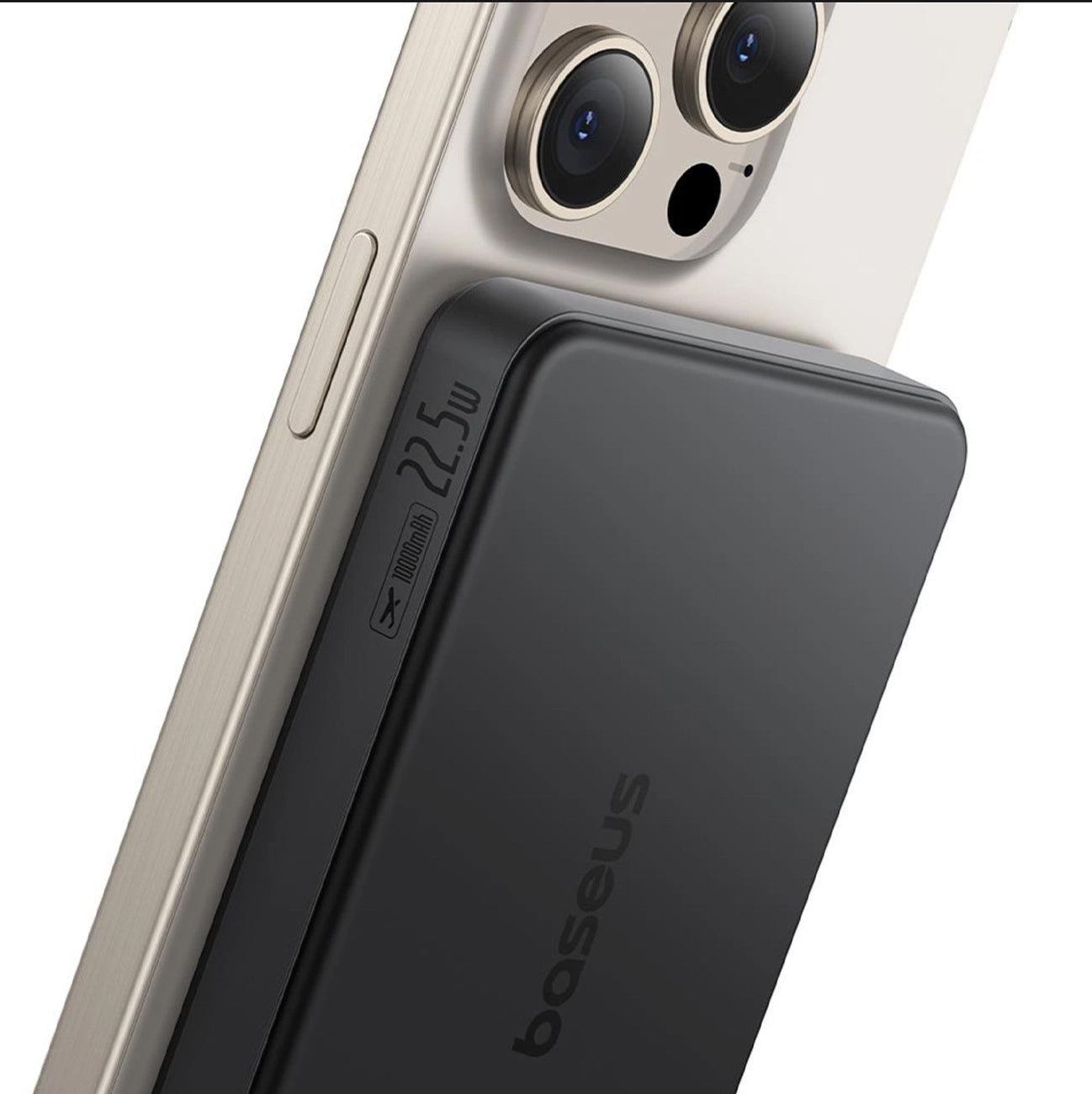 Externer Wireless-Akku Baseus Airpow2 Qi2, 10000mAh, 22.5W, QC + PD + FQI, 1 x QI - 1 x USB-A - 1 x USB-C, Schwarz P10080000123-00