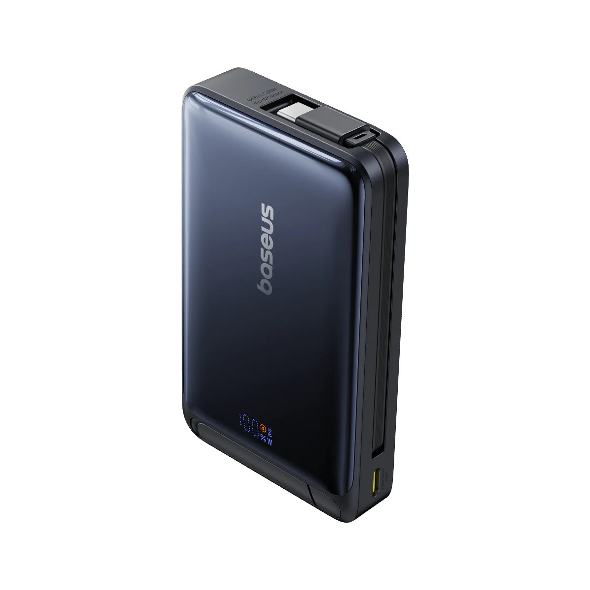 Batterie Externe Sans Fil Baseus Nomos, 10000mAh, 45W, PD + FQI, 1 x QI - 2 x USB-C, Noire P10078800123-00