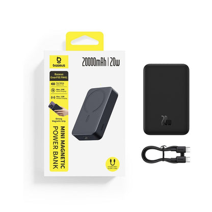 Batteria Esterna Wireless Baseus EnerFill FM41, 20000mAh, 20W, PD - FQI, 1 x QI - 1 x USB-C, Nera E0027U00