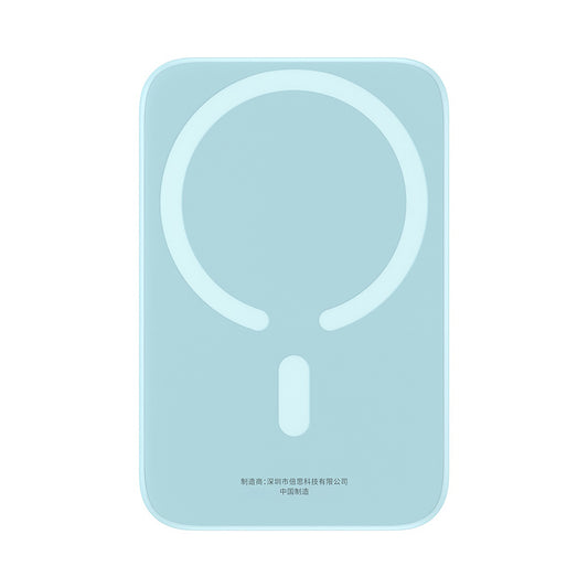 External Wireless Battery Baseus Mini Air, 6000mAh, 20W, PD + FQI, 1 x QI - 1 x USB-C, Blue P10059002313-00