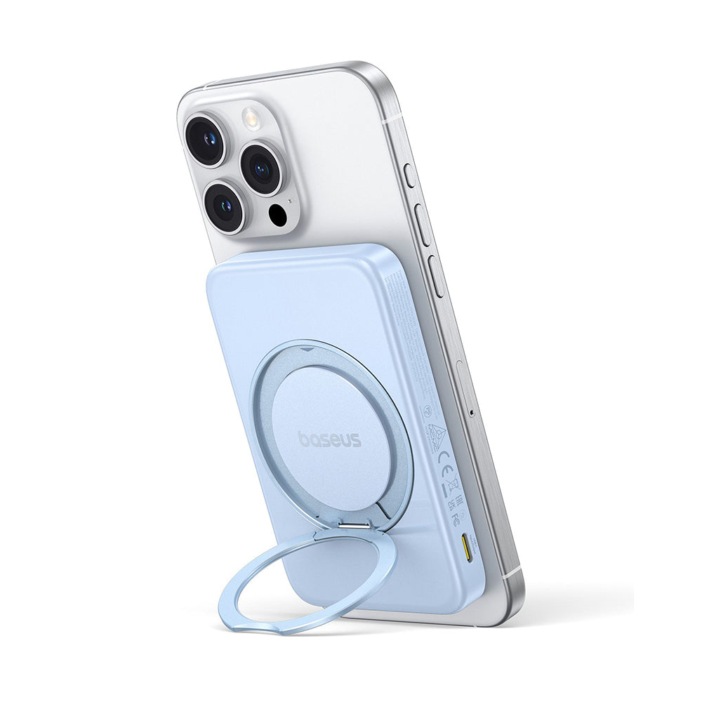 Batterie Externe Sans Fil Baseus PicoGo, 5000mAh, 20W, PD + FQI, 1 x QI - 1 x USB-C, Bleue P10076800313-00
