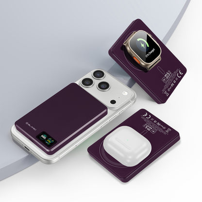 Blavec BJ-03 Slim kabellose Powerbank, 10000 mAh, 22,5 W, PD + FQI, 1 x QI – 1 x USB-C, Lila