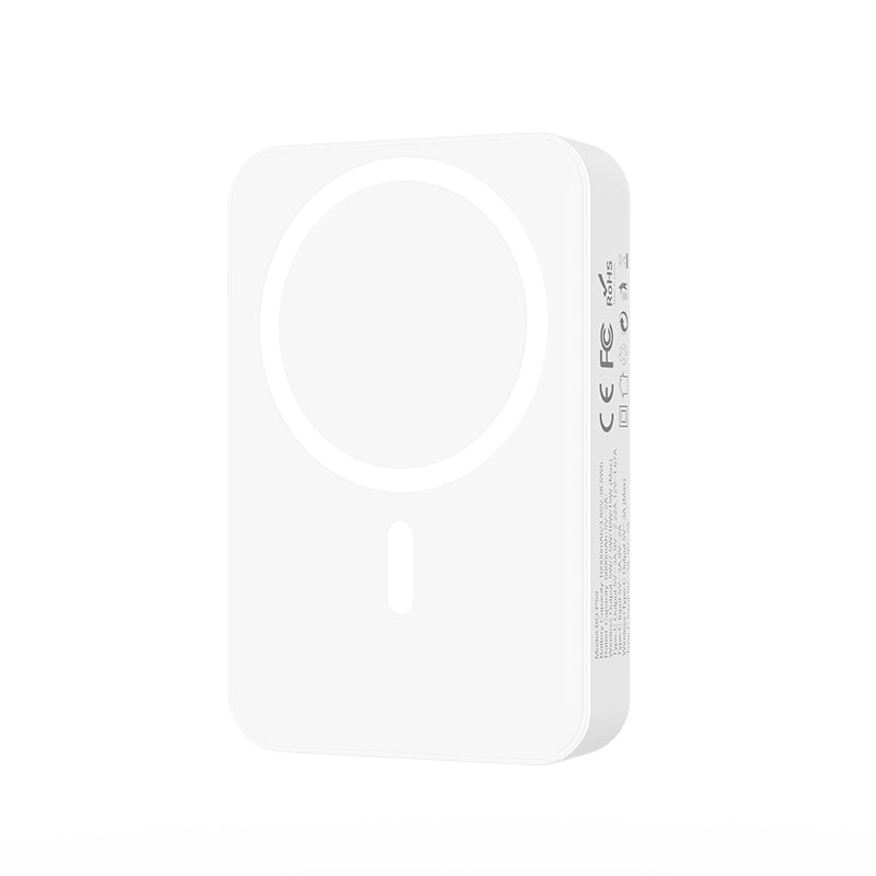 Batterie Externe Sans Fil BWOO BO-P59, 10000mAh, 20W, PD + QI, 1 x QI - 1 x USB-C, Blanche