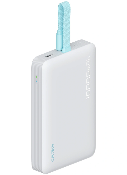 Kabellose Powerbank Cuktech CP132ML, 10000mAh, 22,5W, PD + QI, 2 x USB-C, Weiß