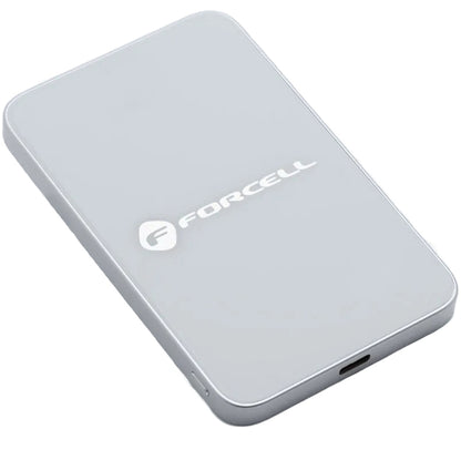 Externer Wireless-Akku Forcell F5K8, 5000mAh, 15W, PD + FQI, 1 x QI - 1 x USB-C, Weiß