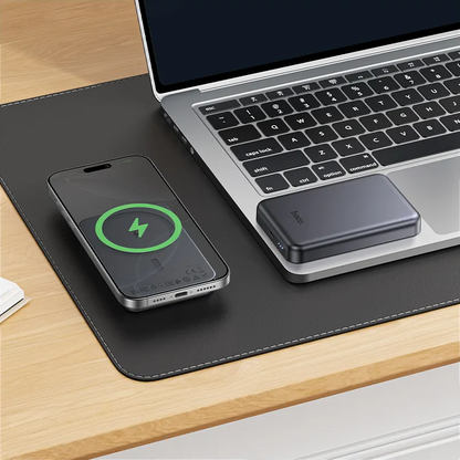 Batteria Esterna Wireless HOCO J160, 5000mAh, 10W, 1 x QI - 1 x USB-C, Grigio