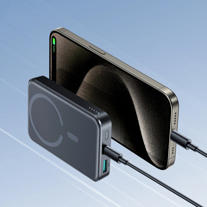 Batteria Esterna Wireless Joyroom JR-W020, 10000mAh, 20W, QC + PD + FQI, 1 x QI - 1 x USB-A - 1 x USB-C, Nera