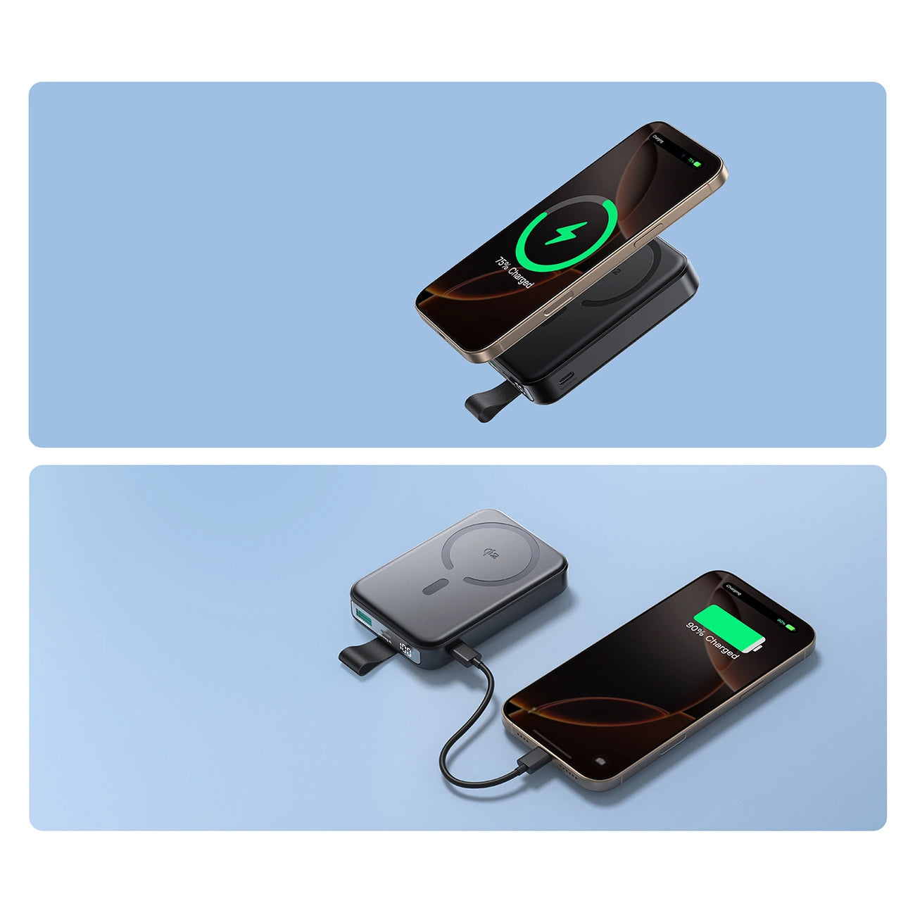 Batterie Externe Sans Fil Joyroom JR-PBM11, 10000mAh, 22.5W, QC + PD + FQI, 1 x QI - 1 x USB-A - 1 x USB-C, Noire
