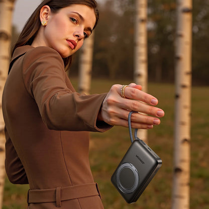 Batterie Externe Sans Fil Joyroom JR-PBM02, 10000mAh, 22.5W, PD + FQI, 1 x QI - 2 x USB-C, Noire