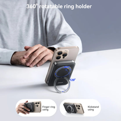 Batteria Esterna Wireless Joyroom JR-PBM12, 10000mAh, 22.5W, QC + PD + FQI, 1 x QI - 1 x USB-A - 1 x USB-C, Nera