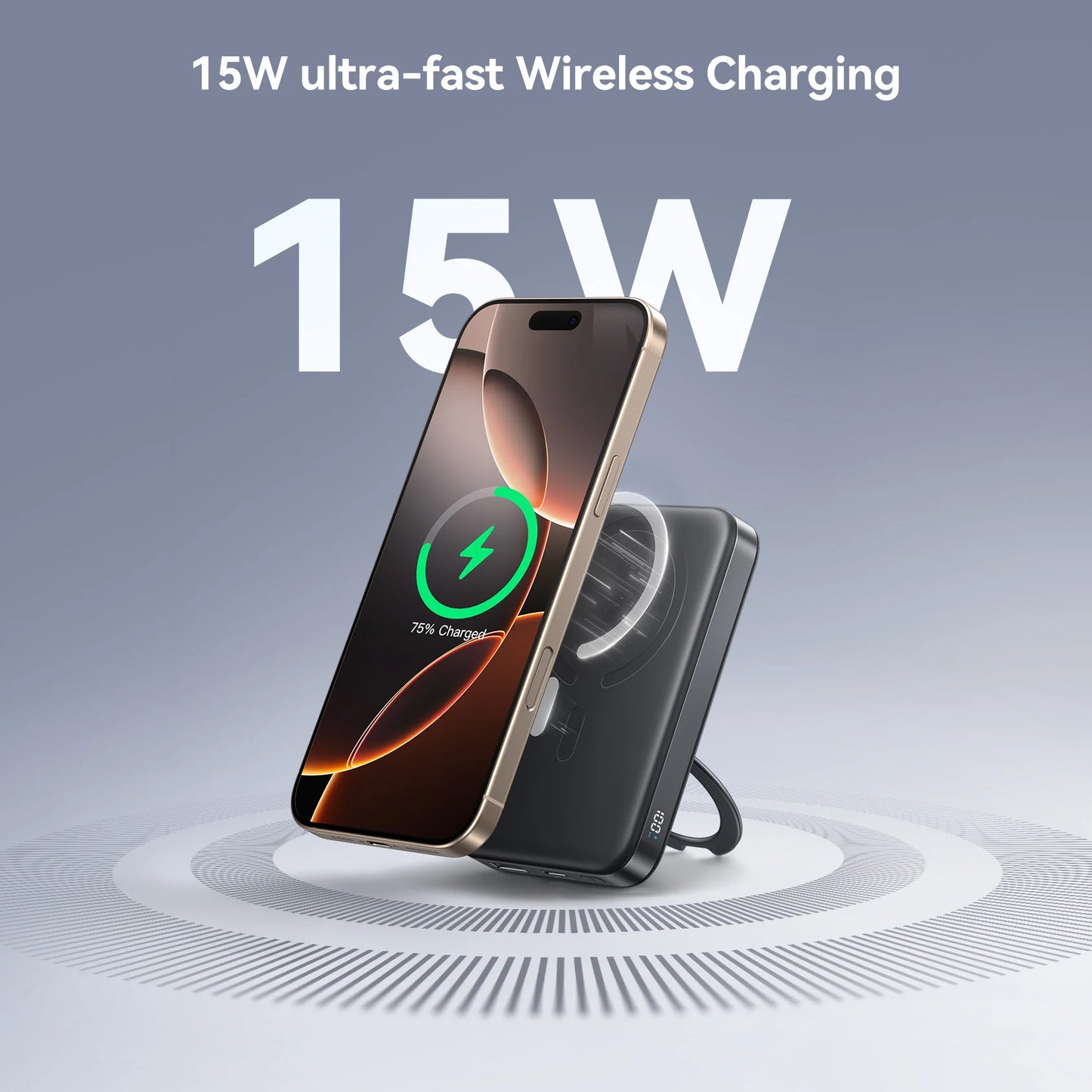 Batteria Esterna Wireless Joyroom JR-PBM12, 10000mAh, 22.5W, QC + PD + FQI, 1 x QI - 1 x USB-A - 1 x USB-C, Nera