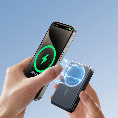 Batteria Esterna Wireless Joyroom JR-W020, 10000mAh, 20W, QC + PD + FQI, 1 x QI - 1 x USB-A - 1 x USB-C, Nera