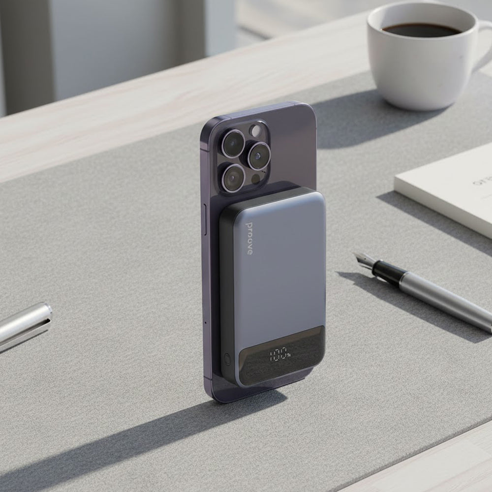 Batteria Esterna Wireless Proove Hoodman, 10000mAh, 20W, PD + FQI, 1 x QI - 1 x USB-C, Grigio PBH120010003