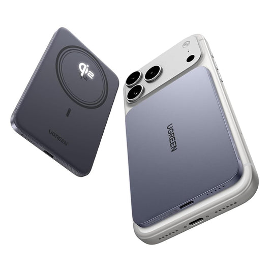 Wireless Externe Batterie UGREEN PB580 (75984B), 5000mAh, 20W, PD + FQI, 1 x QI - 1 x USB-C, Grau