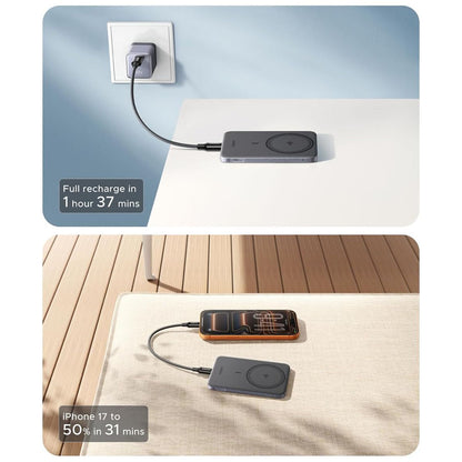 Batteria Esterna Wireless UGREEN PB580 (75984B), 5000mAh, 15W, PD + FQI, 1 x QI - 1 x USB-C, Grigio