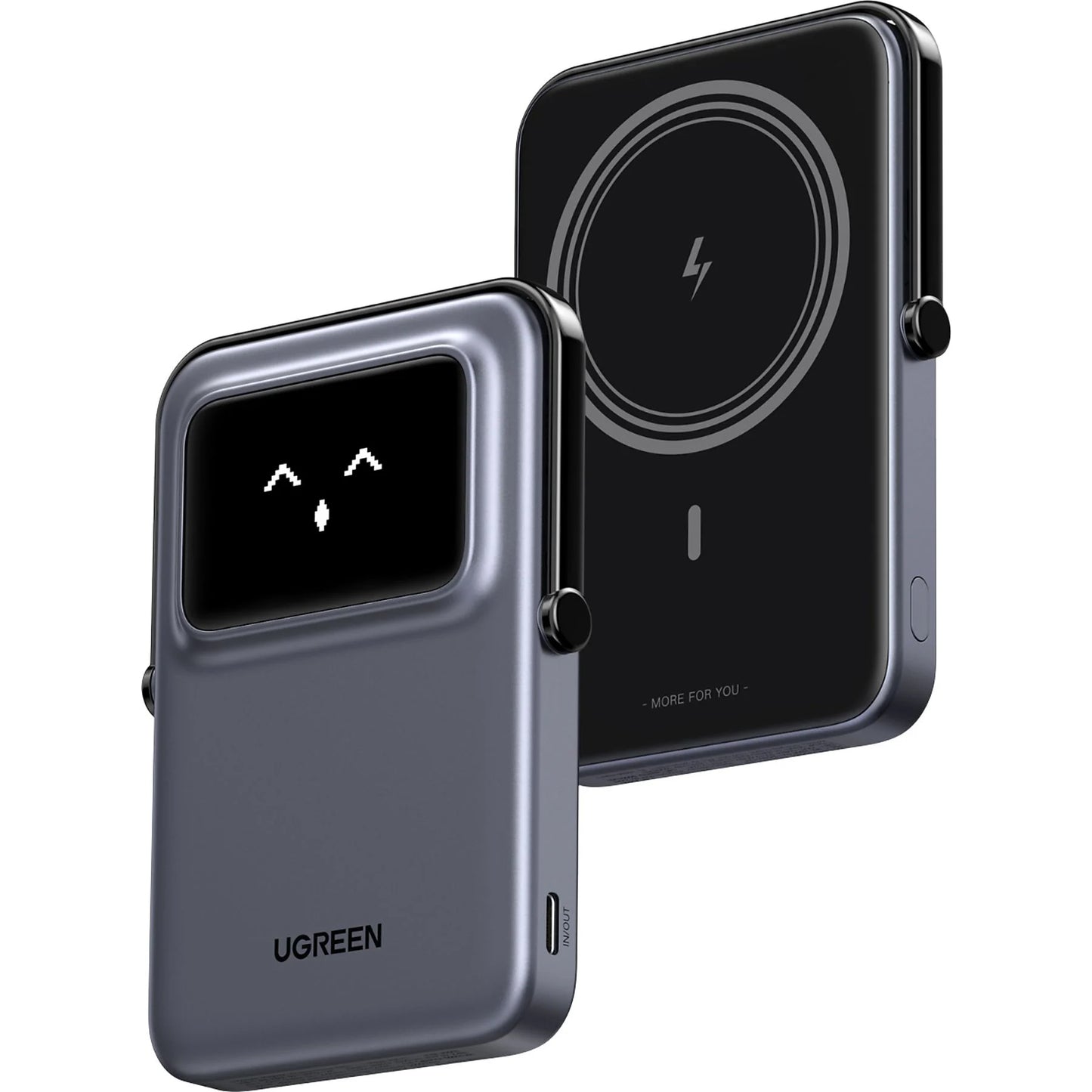 Batteria Esterna Wireless UGREEN PB571 Uno, 5000mAh, 20W, PD + FQI, 1 x QI - 1 x USB-C, Grigio